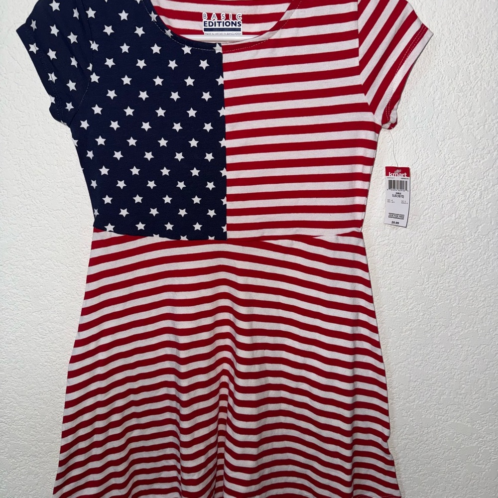 Basic Editions Red and Blue Striped Kids Dress